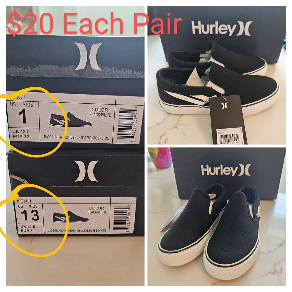 Hurley Kids Black Slip-On Shoes